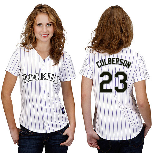 Charlie Culberson #23 mlb Jersey-Colorado Rockies Women's Authentic Home White Cool Base Baseball Jersey